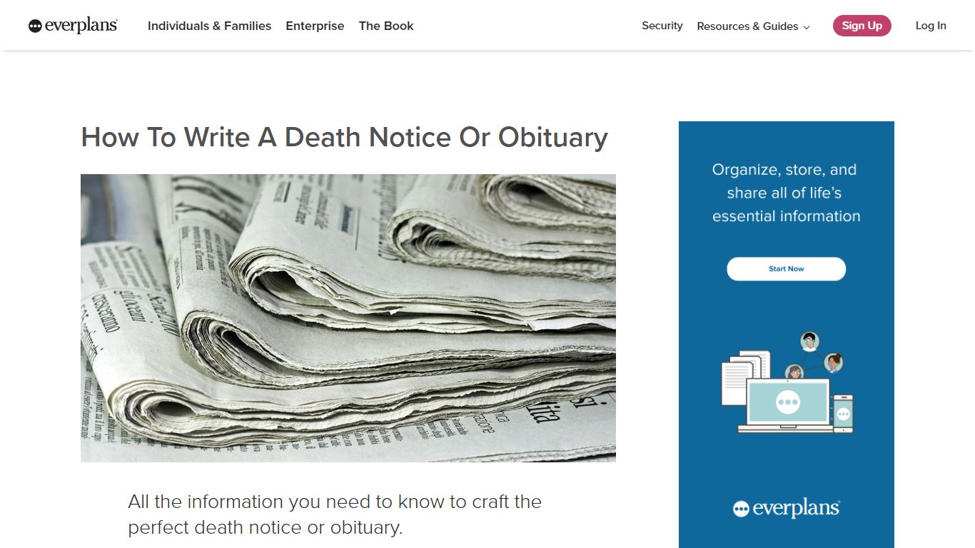 How To Write A Death Notice Or Obituary | Everplans