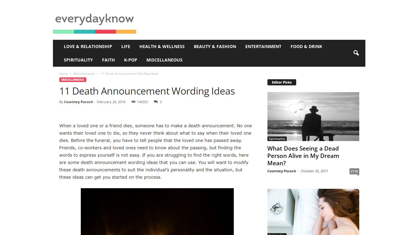 11 Death Announcement Wording Ideas - EverydayKnow.com